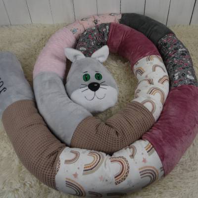 Bettschlange, Puckschnecke, Bettrolle, Katze handgemacht