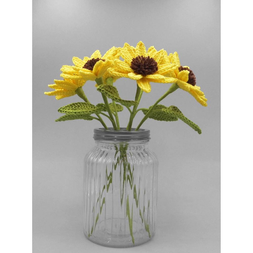 Häkelanleitung Blumenstrauß oder einzelne Blumen - einfach & vielseitig aus Wollresten Bild 3