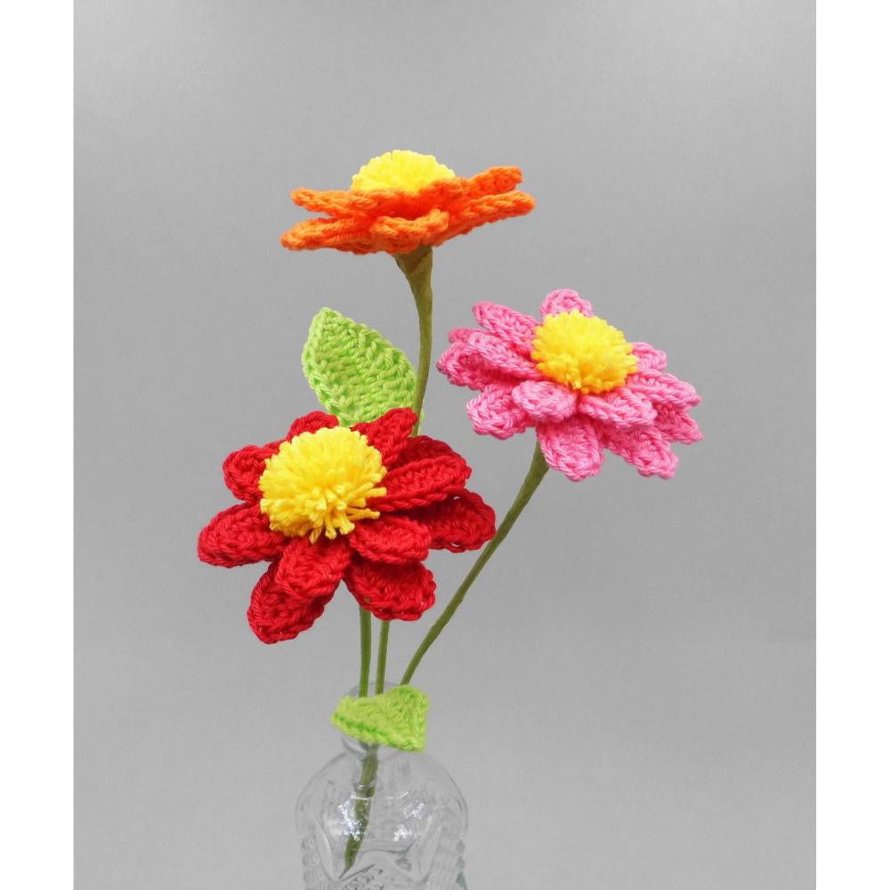 Häkelanleitung Blumenstrauß oder einzelne Blumen - einfach & vielseitig aus Wollresten Bild 5