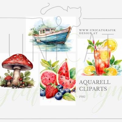 Aquarell Cliparts SOMMER