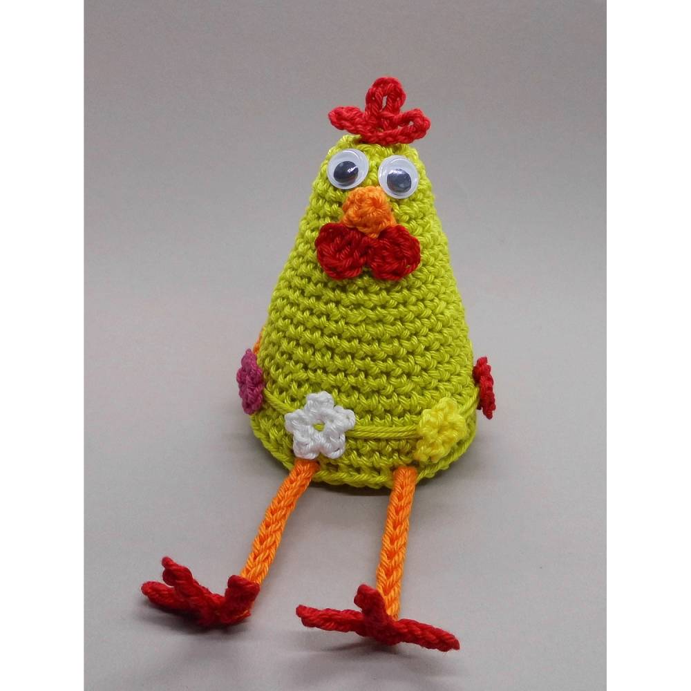 Häkelanleitung Ostern Hühner auf der Stange - Kantenhocker, Türdekoration & Wanddekoration - einfach aus Wollresten Bild 4