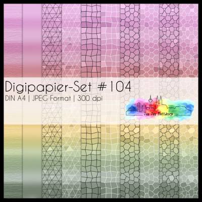 Digipapier Set #104 (pink, gelb, grün) abstrakte & geometrische Formen  zum ausdrucken, plotten & mehr