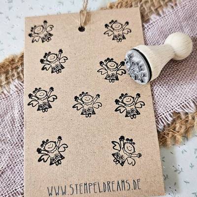 Engelchen - Ministempel 1,5 cm Durchmesser - Motiv: 1096