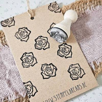 Rose - Ministempel 1,5 cm Durchmesser - Motiv: 1095