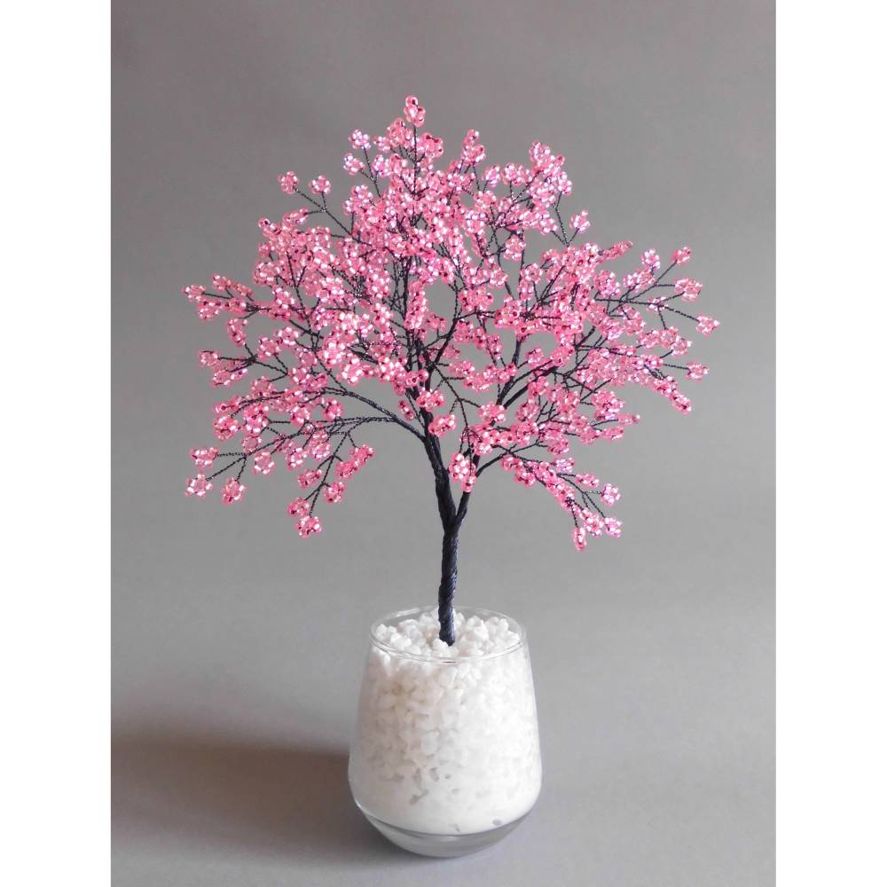 Bastelanleitung Perlenbumchen - Kirschblten Bonsai aus Perlen und Draht -  und Liebe