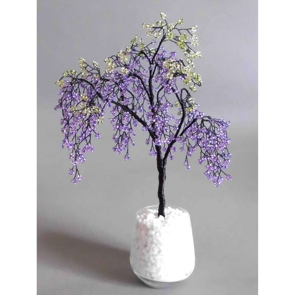 Bastelanleitung Perlenbumchen - Wisteria Bonsai aus Perlen und Draht und  Liebe  ganz einfach auch fr Anfnger