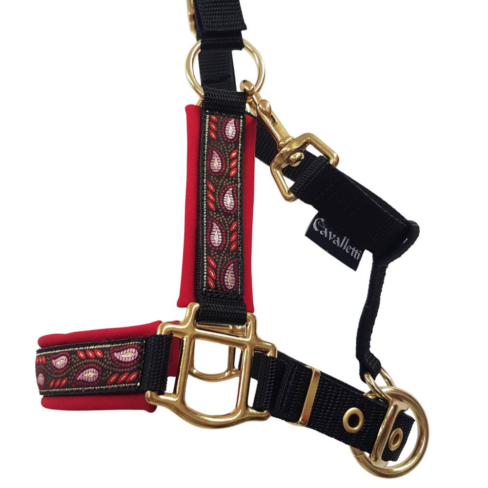 Halfter Mini Shetty Zauberranke schwarz rot gold Pferdehalfter Größe ...