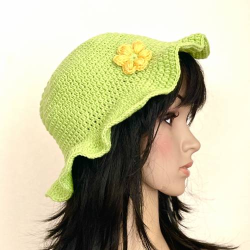 Blumen Hut, Beanie, Mütze, Häkel, Sommerhut, Strandhut, Hat!