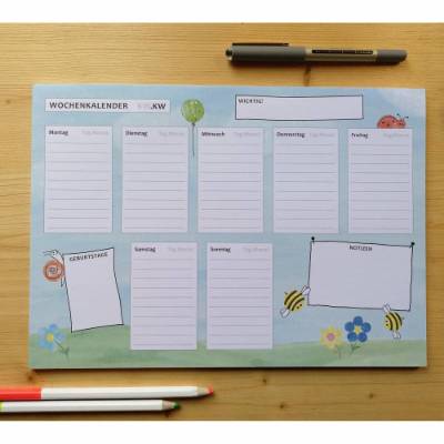 Wochenplaner "Wiesen-Spektakel", A4, 50 Blatt