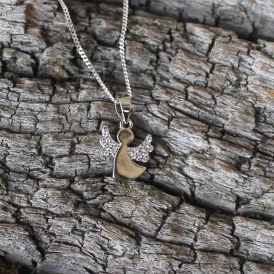 Kette Engel mit Zirkoniasteinen 925 Silber/vergoldet oder rosévergoldet