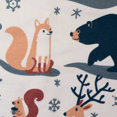 Sweat Stoff Waldtiere Winter Woods by Käselotti von Swafing