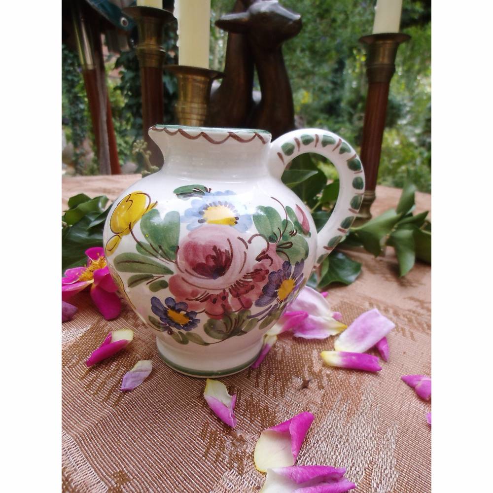 Kleine Vase Ulmer Keramik handbemalt Cottage Farmhouse Bauernmalerei