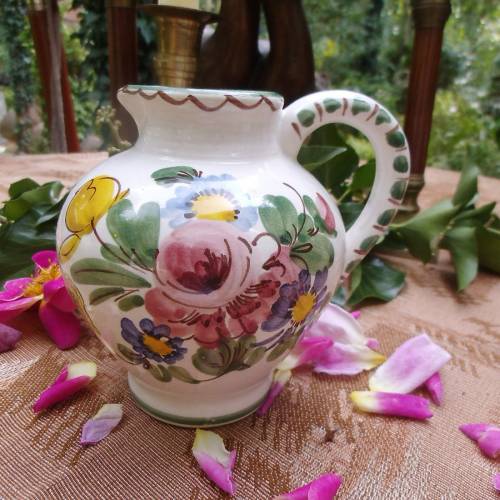 Kleine Vase Ulmer Keramik handbemalt Cottage Farmhouse Bauernmalerei