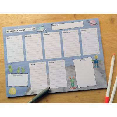Wochenplaner "Weltall", A4, 50 Blatt