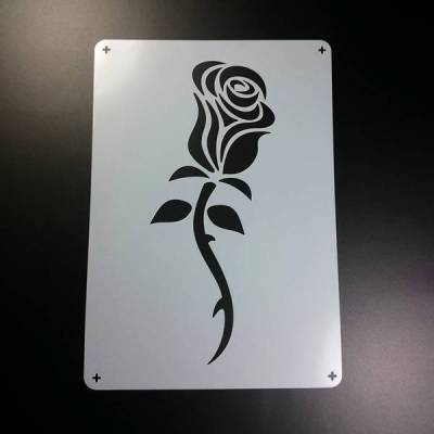 Schablone Rose Blüte Blume Blätter Dornen - BD57