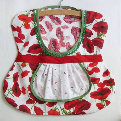 Klammerbeutel, Wäscheklammer-Beutel,rot Mohnblumen, Klammerkleidchen, Aufbewahrung Wäscheklammern, Klammersack rot