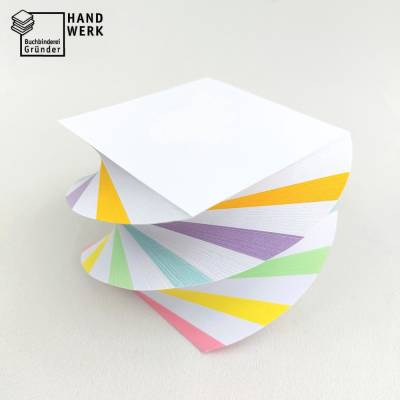 Abreißblock, Notizblock, gedreht, weiß lila bunt, Zettelblock