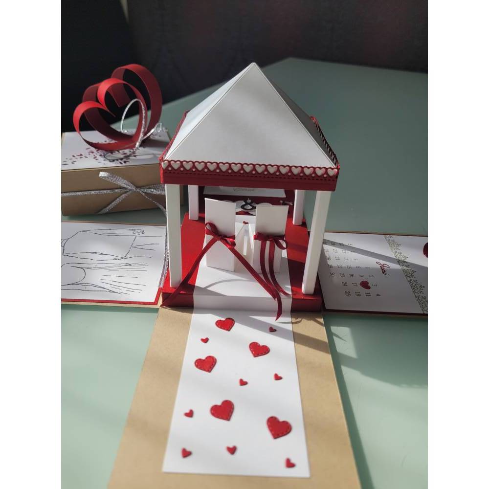Geldgeschenk zur Hochzeit – XL Explosionsbox mit Pavillon, personalisiert