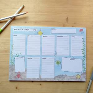Wochenplaner "Unter Wasser", A4, 50 Blatt