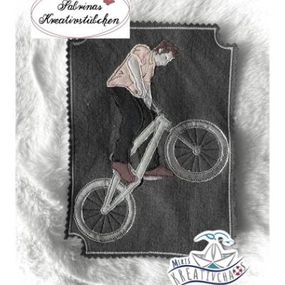Stickdatei set Fahrrad- doodle und vollstick