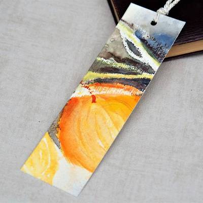 Handgemaltes Lesezeichen Aquarell in bunt; Produkt #905037