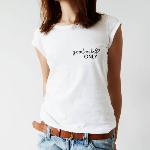 Bügelbild | good vibes only | Plott | Spruch