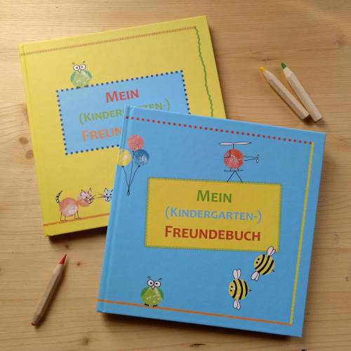 Kindergarten - Freundebuch, für 25 Freunde und 6 Erzieher*innen, 21 x 21 cm