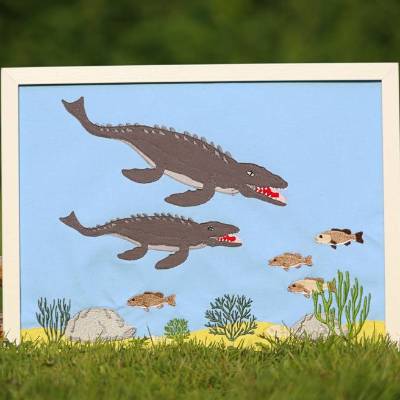 Doodle Stickdatei Mosasaurus