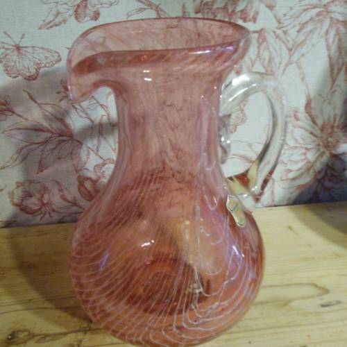 Glasvase mundgeblasen Kristallvase Blumenvase Vase Kristall Joska Bodenmais Waldglashütte Krug Vintage Home Decor Glas L
