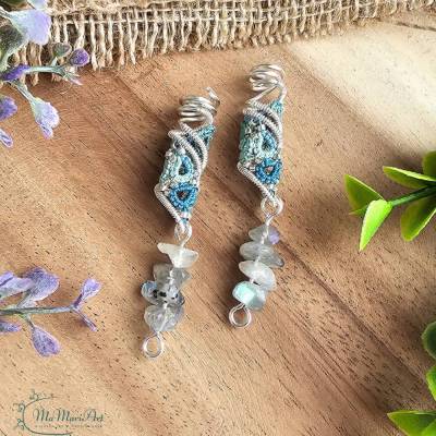 Dreadschmuck Dreadspiralen Dreadsis "55" Haarschmuck für Dreadlocks,Braids und Hochsteckfrisuren Labradorit