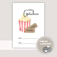 Gutschein zum Ausdrucken, Kinogutschein ausdrucken, Gutschein Karte download | Plan, Kalender&Listen Printables,