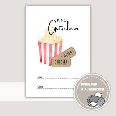 Gutschein zum Ausdrucken, Kinogutschein ausdrucken, Gutschein Karte download | Plan, Kalender&Listen Printables, 