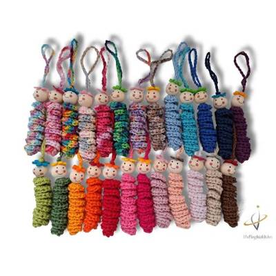 Sorgenwürmchen / Sorgenwurm gehäkelt, Worry worm, Einschulung Geschenk, Handarbeit Glückswürmchen Farbwahl