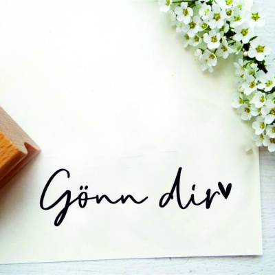 Stempel "gönn dir" für Gutscheine, kleine Geschenke, Mitbringsel