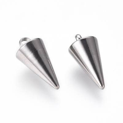 5 Anhänger, Schmuckanhänger,  Kegel, Spike, Edelstahl