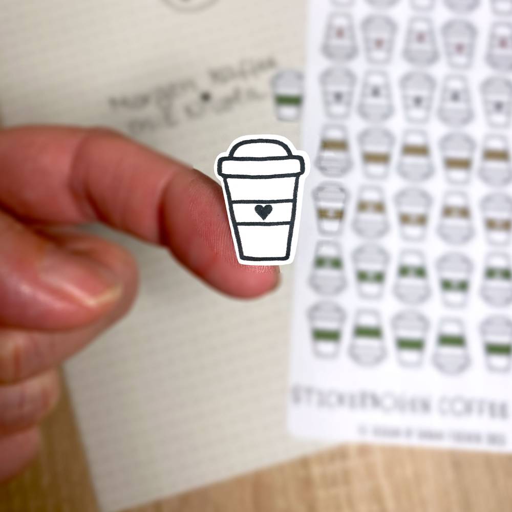 Stickerbogen Kaffee to go | Becher | Bullet Journal | Planer | Sticker Bild 2