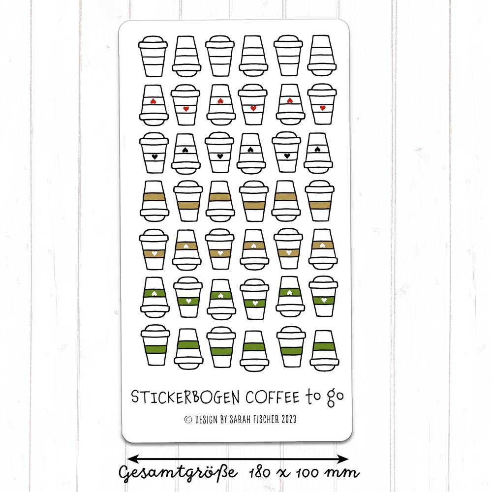 Stickerbogen Kaffee to go | Becher | Bullet Journal | Planer | Sticker Bild 4