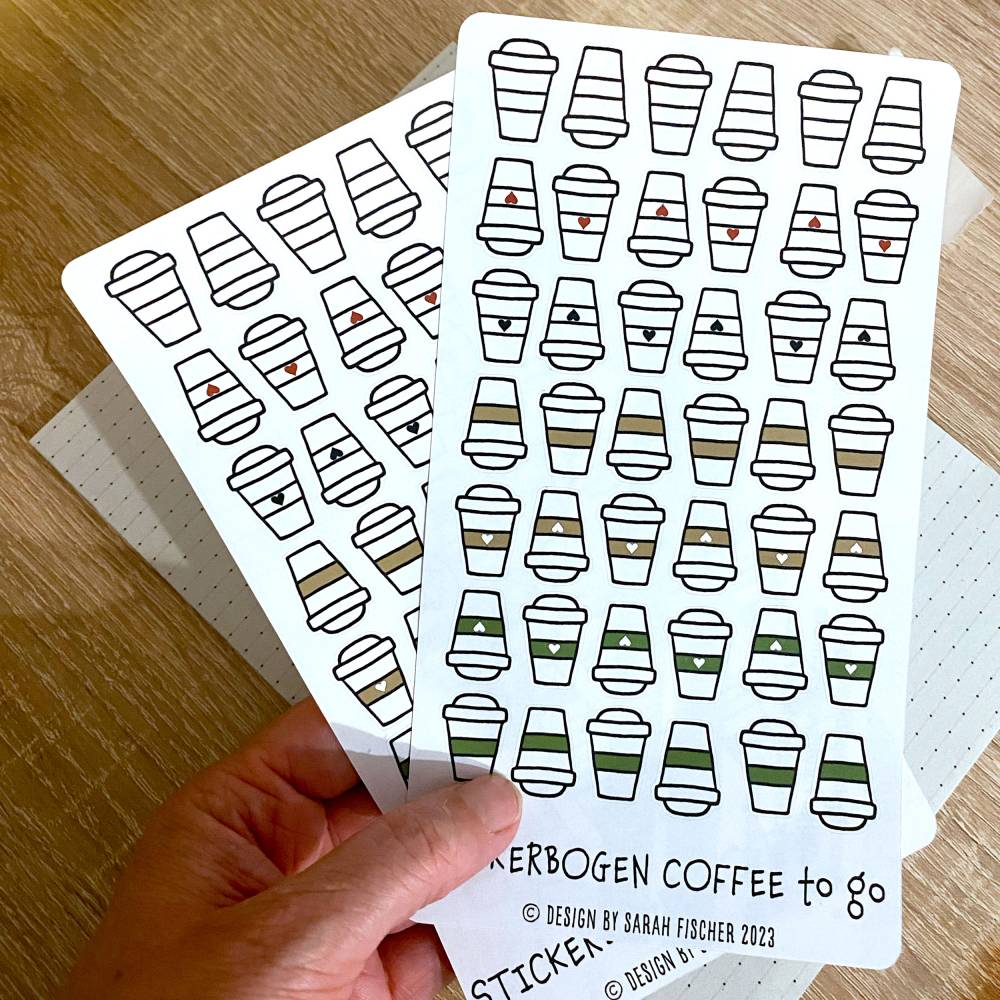 Stickerbogen Kaffee to go | Becher | Bullet Journal | Planer | Sticker Bild 7