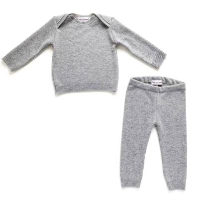 Babyset 100% Kaschmir Größe 68 grau Upcycling / Zweiteiler für Babys / Kaschmiranzug