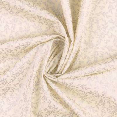 Weihnachtsstoff Baumwolle  Popeline Blätterranken creme-silber  (1m/10,00€)