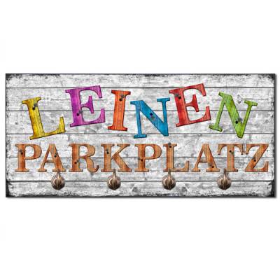 Hundegarderobe LEINEN PARKPLATZ Wandgarderobe, Leinenhalter┊tolle Geschenkidee für Hundeliebhaber