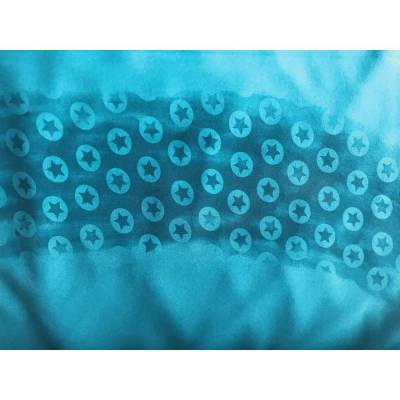 SOFTSHELL MAGIC * PETROL * STERNE * Kuschelseite innen petrol * ab 0,5 m x 1,45 m breit * Matschhose selber nähen *