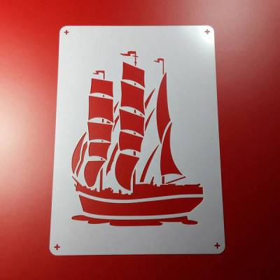 Schablone Segeln Dreimaster Segelschiff Maritim Meer Piraten - BD44