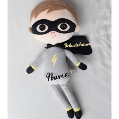 Plüschtier Super Boy Kuscheltier  personalisiert kuschelweich Baby Junge in 3 verschiedenen Größen