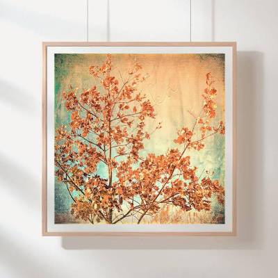 INDIAN SUMMER Herbstzeit Wandbild auf Holz Leinwand Fineartprint Wanddeko Landhausstil Vintage Style Shabby Chic kaufen