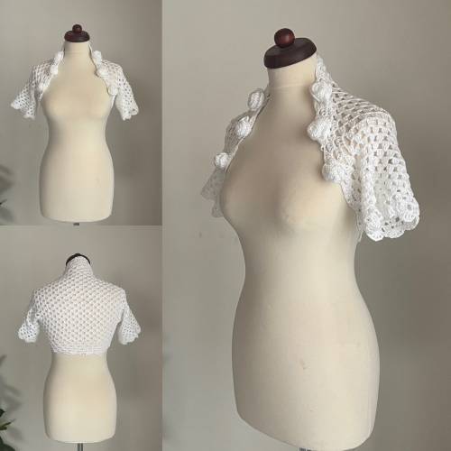 Braut Bolero, Jacke, Stola, Hochzeit, Bolero in weiss!gehäkelt!