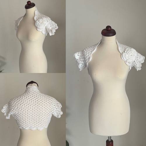 Braut Bolero, Jacke, Stola, Hochzeit, Bolero in weiss!gehäkelt!