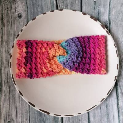 Kuschelig weiches Stirnband Regenbogen