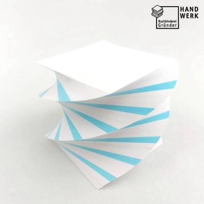 Notizblock, Abreißblock, gedreht, weiß blau, Zettelblock
