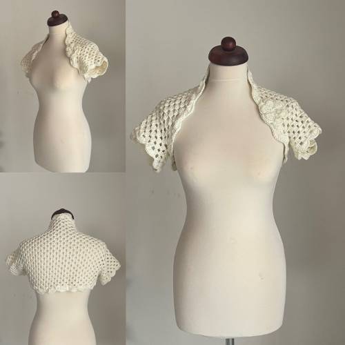 Braut Bolero,Jacke,Stola,Hochzeit,Bolero in creme!gehäkelt!